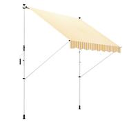 Outsunny Toldo Manual Retráctil Amarillo para Exterior 300x150x170-280 cm con Manivela Altura Ajustable Protección Solar Aosom España