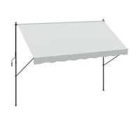 Outsunny toldo manual retráctil 3x1,75 m, toldo exterior terraza enrollable, altura ajustable 210-310 cm, con manivela, anti-uv e impermeable, sin taladro, para balcón, jardín, crema