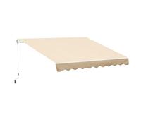 Outsunny Toldo Manual Retráctil Plegable con Manivela 295x245 cm Toldo Enrollable Protección Solar para Ventanas Puertas Balcón Beige Aosom España