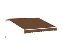 Outsunny Toldo Manual Retráctil 3x2,5 m Ángulo Ajustable Café | Toldo Exterior Terraza, Brazo Articulado, Estructura de Aluminio, Anti-UV e Impermeable, para Jardín