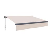 Outsunny Toldo Manual Retráctil 3x2 m Toldo Exterior Terraza Enrollable Ajustable con Manivela Protección UV50+ Estructura de Aluminio y Metal para Balcón Jardín Gris BLANCO