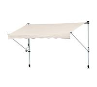 Outsunny Toldo Manual Retráctil para Exterior 400x120x170-280 cm Toldo Enrollable Altura Ajustable con Manivela Protección Solar Beige Aosom España