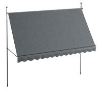 Outsunny Toldo Manual Retráctil con Manivela 350x120x210-300 cm con Altura Ajustable Impermeable y Anti-UV Gris Oscuro