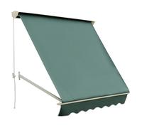 Outsunny toldo manual retráctil de aluminio toldo para exterior toldo de balcón ángulo ajustable impermeable anti-uv tela de poliéster 180x70cm verde