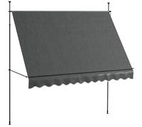 Outsunny Toldo Manual Retráctil para Balcón 300x120x210-300 cm con Manivela Altura Ajustable Impermeable y Anti-UV Gris Oscuro Aosom España