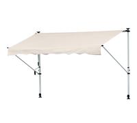 Outsunny Toldo Manual Retráctil para Exterior 400x120x170-280 cm Toldo Enrollable Altura Ajustable con Manivela Protección Solar Beige Aosom España