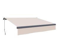 Outsunny Toldo Manual Retráctil para Jardín con Manivela Protección UV Estructura de Metal y Aluminio 295x200 cm Crema