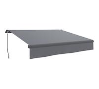Outsunny Toldo Manual Retráctil para Jardín con Manivela Protección UV Estructura de Metal y Aluminio 295x200 cm Gris