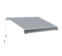 Outsunny Toldo Manual Retráctil Plegable 295x245 cm con Manivela Enrollable Aluminio Protección Solar para Ventanas Puertas Balcón Gris Aosom España