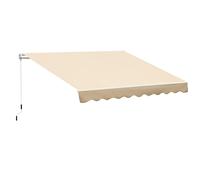 Outsunny Toldo Manual Retráctil Plegable con Manivela 295x245 cm Toldo Enrollable Protección Solar para Ventanas Puertas Balcón Beige Aosom España