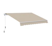 Outsunny Toldo para Balcón Terraza y Jardín con brazo articulado de Aluminio y tela de Poliéster de 280g/m2 395x245 cm (Beige Oscuro) Aosom España