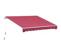 Outsunny Toldo para Patio Balcón Terraza Jardín con Brazo Articulado Aluminio Tela Poliéster 280g/m2 395x245 cm Rojo Aosom España