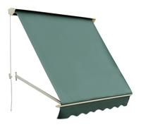 Outsunny Toldo para Terraza Toldo Retráctil Manual de Aluminio para Exterior de Balcón Ángulo Ajustable Poliéster 180x70cm Verde Aosom España