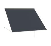 Outsunny toldo para ventana manual 150x120 cm toldo retráctil de exterior con marco de aluminio ángulo de inclinación ajustable anti-uv e impermeable gris oscuro 120 cm