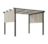 Outsunny Toldo protección solar. Pérgola, resistente a la intemperie, incl. material de fijación, 3 x 3,5 m, Beige