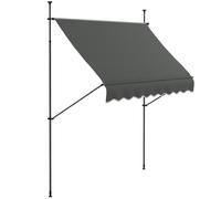 Outsunny Toldo retráctil autoportante manual 2,5x1,2x2,1-3 m inclinación ajustable metal aluminio poliéster Gris oscuro Aosom España