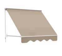 Outsunny Toldo Retráctil de Exterior con Marco de Aluminio Ángulo Ajustable Protección UV e Impermeable 180x70 cm Beige Aosom España