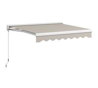 Outsunny Toldo Retráctil Eléctrico Manual 250x200 cm Toldo de Pared con Mando a Distancia Manivela Manual Marco de Aluminio Crema Aosom. España