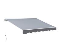 Outsunny Toldo retráctil manual 2,5x2 (proyección) m inclinación ajustable toldo aluminio poliéster impermeabilizado alta densidad Aosom España