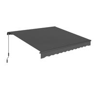 Outsunny Toldo Retráctil Manual 3,5x3 m con Inclinación Ajustable y Protección UV, Gris Aosom España