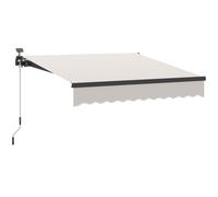 Outsunny Toldo Retráctil Manual con Luces LED Solares Inclinación Ajustable 45-90° y Protección UPF50+ Exterior 295x250 cm Crema