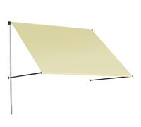 Outsunny Toldo retráctil manual, inclinación ajustable 150 x 116 cm, protección UV, aluminio/poliéster, crema Aosom España