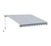 Outsunny Toldo Terraza 2,95x2,5m Balcón Patio Toldo Manual Plegable de Aluminio con Manivela Impermeable Protección Solar UV para Jardín Exterior Aluminio Acero Tela de Poliéster Color Gris y blanco A