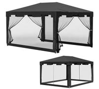 Outsunny Tonnelle Jardín 3x4m Barnum Tienda Recepción Paredes Malla 2 Puertas...