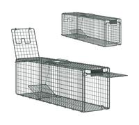 Outsunny trampa para animales vivos 100x24x30 cm trampa para ratas con 2 puertas y marco de acero para interior y exterior verde