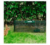 Outsunny Trampa para Animales Vivos con Puerta Jaula de Captura Metálica con Asa para Conejos Visones Pequeños 60x18x20 cm Verde Oscuro Aosom España