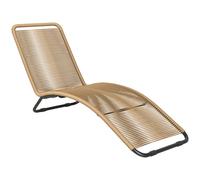 Outsunny Tumbona chaise longue de resina trenzada en forma de S marco de acero 176x58x82 cm natural Aosom España