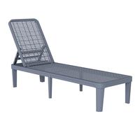 Outsunny Tumbona de Jardín Plegable Reclinable con Respaldo Ajustable 4 Posiciones Estructura de PP Gris Oscuro Aosom España