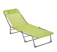 Outsunny Tumbona de Jardín Tumbona Plegable con Reposacabezas y Respaldo Ajustable en 5 Niveles Tela Textilene 182x56x24,5 Verde Aosom España