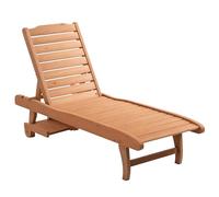 Outsunny Tumbona de Madera Exterior Silla Reclinable de Jardín Natural