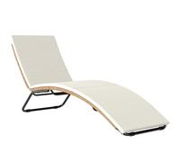 Outsunny Tumbona de Ratán en Forma de S, Tumbona de Jardín Exterior con Cojín, Asiento Transpirable y Estructura de Acero, Carga 120 kg, para Patio, Playa, Terraza y Piscina, Blanco Crema