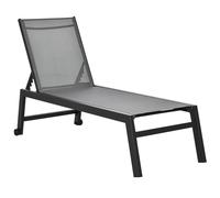 Outsunny Tumbona Multiposiciones de Jardín con Ruedas y Respaldo Reclinable en 5 Posiciones para Patio Terraza 202x65x43 cm Gris Aosom España