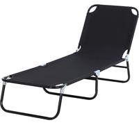 Outsunny Tumbona plegable 188x56x28 cm negro