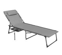Outsunny Tumbona Plegable con Respaldo Ajustable 120 kg 190x60x31 cm Gris