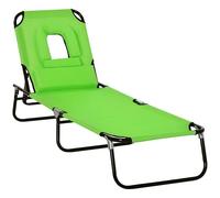 Outsunny Tumbona Plegable con Respaldo Regulable 190x56x28 cm Verde