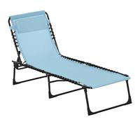 Outsunny Tumbona Plegable Reclinable 4 Niveles 189x58x30 cm Verde Azulado
