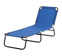 Outsunny Tumbona Plegable Reclinable 5 Posiciones 188x56x28 cm Azul