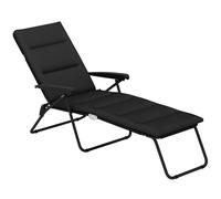Outsunny Tumbona Plegable reclinable 6 Posiciones Alto Confort con colchoneta + reposabrazos Acero Poliester Negro