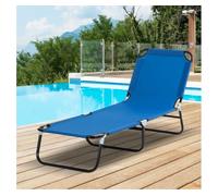 Outsunny Tumbona Plegable Reclinable con Ángulo Ajustable de 5 Posiciones para Jardín Exterior Piscina Terraza Camping Carga 120 kg 188x56x28 cm Azul