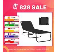 Outsunny Tumbona Plegable Reclinable 5 Posiciones 188x56x28 cm Negro