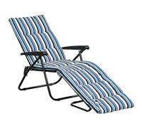 Outsunny Tumbona Plegable reclinable de 6 Posiciones, Gran Comodidad con colchón + reposabrazos, Acero poliéster, Multicolor