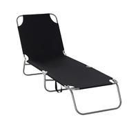 Outsunny Tumbona Plegable Respaldo Ajustable 187x55x24 cm Negro
