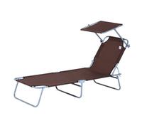 Tumbona plegable Outsunny color Marrón