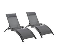 Outsunny Tumbona Reclinable Gris Oscuro