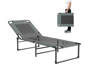 Outsunny Tumbona reclinable Plegable 175x58x68 cm Gris