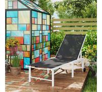 Outsunny Tumbona Reclinable Tumbona de Jardín con Ruedas 166x60x84 cm Gris